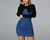 Jeans Denim Patchwork Bodyocn Dresses for Women Casual Long Sleeve Mini dress